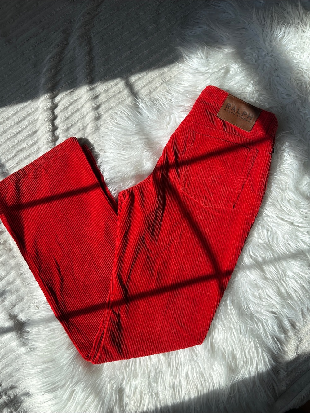 Ralph Lauren Red Corduroy Straight-Leg Women’s Jeans Pants Size 2 Christmas